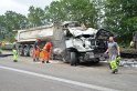 LKW umgestuerzt A 1 Rich Saarbruecken P218